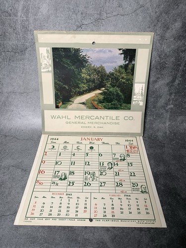 Emery, South Dakota, SD - Wahl Mercantile Co., 1944 Wall Calendar