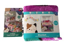 Bedding Set Original Squishmallows Twin Size Sheet Set 3 Piece  Soft Blanket