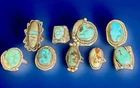 Vtg Lot 9 Native American Sterling Silver Rings Turquoise ++ Sz 6-11 NICE