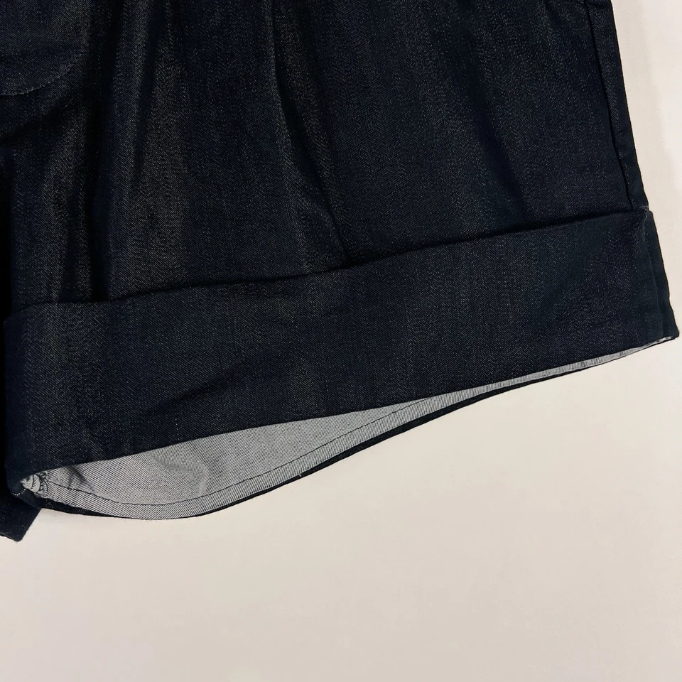 Pantalones cortos Mossimo para mujer talla 4 plisados cambray tiro bajo lavado oscuro elásticos Foto 4 de 4