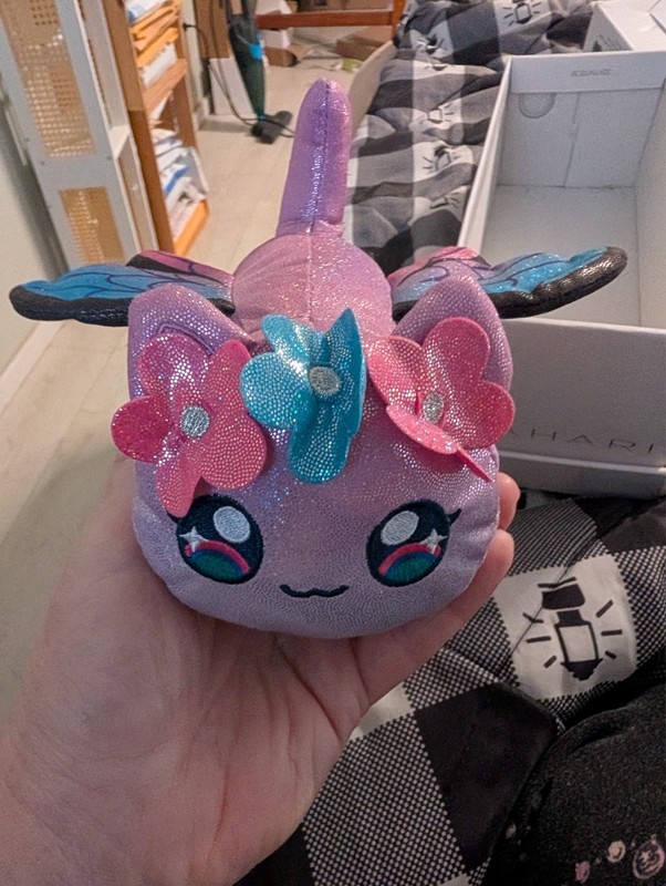 Aphmau Sparkle Fairy Cat MeeMeows 6" Plush w/ Flowers & Wings Purple