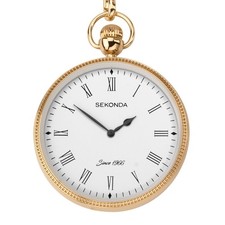 Sekonda Gents Gold Pocket Watch With Chain Model 1793 RRP £59.99