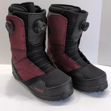 ThirtyTwo STW Double BOA Snowboard Boots Men's US Size 10 Black Red Maroon