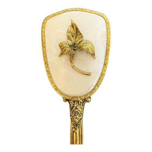 Globe Ormolu Hand-Schminktischspiegel und Bürste 24K vergoldet Hollywood Regency - Bild 6 von 8