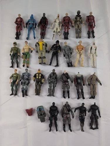 GI Joe Action Figure Lot 25 Figures Loose Modern Era & Vtg Cobra Army Builder