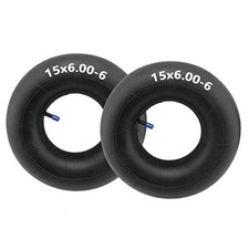 2-Pack with TR-13 Straight Valve Stem Premium 15x6.00-6" Inner Tubes for