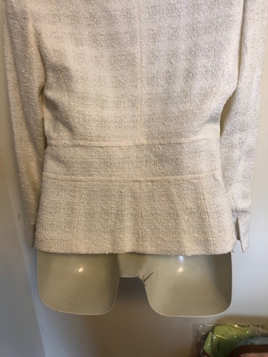 Vertigo Paris Metallic Boucle Tweed Jacket White Sparkle Color Size Large - Picture 4 of 8