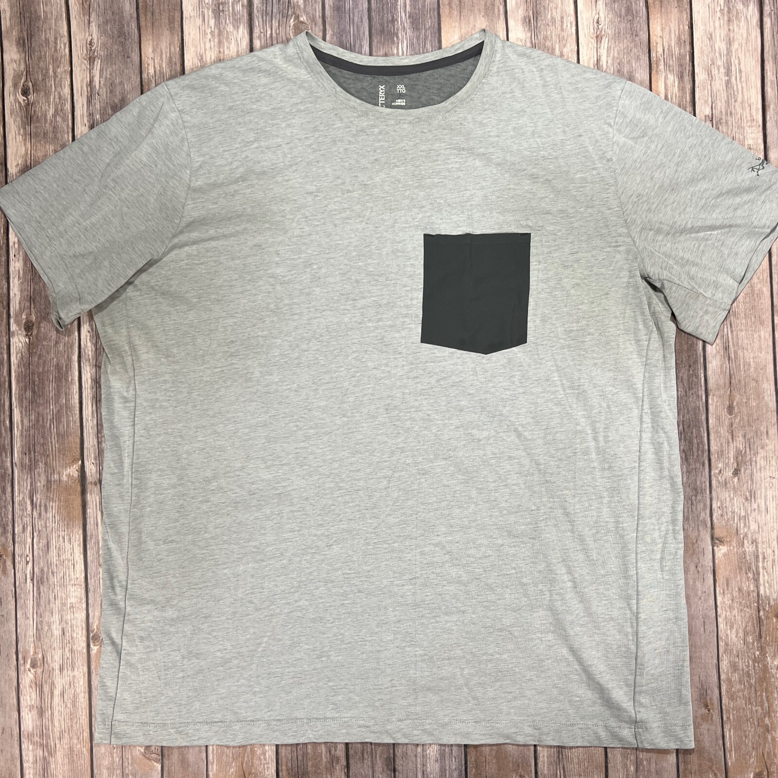 ARC'TERYX Arcteryx Eris Camicia Tasca Manica Corta 2XL Uomo Grigio Escursionismo Outdoor Trail