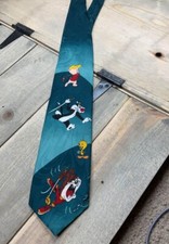 Vintage Warner Bros Looney Tunes Golf Theme Tie Rare 1997