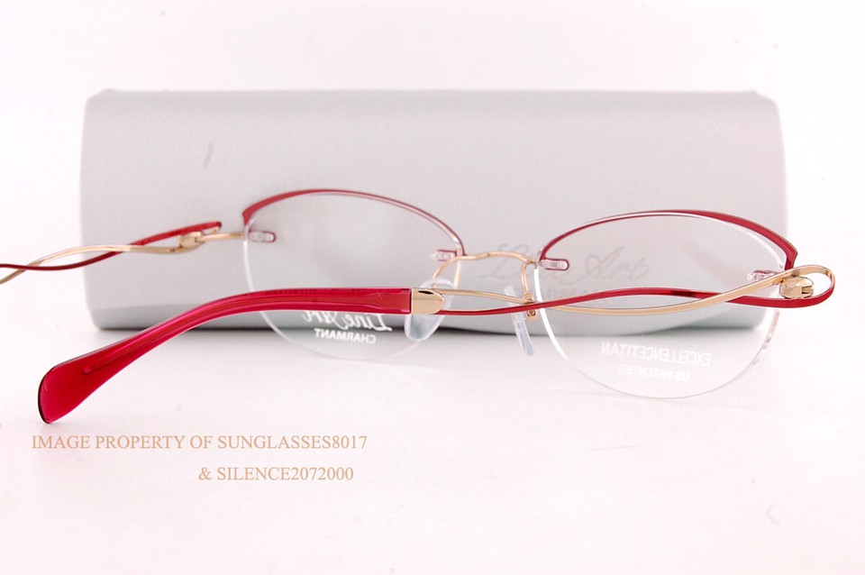 New CHARMANT Eyeglass Frames Titanium Line Art XL 2160 BU Burgundy For