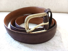 Coach Sz 38 Mahogany Belt Glove Tanned Cowhide Brass Buckle Made in USA Wear