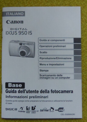 Bedienungsanleitung /Guida ai componenti CANON Digital IXUS 950IS italiano