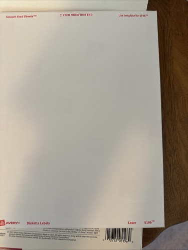 Avery White Diskett Labels - Picture 3 of 6
