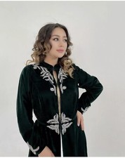Islamic Dress Kaftan Abaya Dubai Moroccan Hand Work Gown Stylish Farasha Long