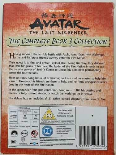 Avatar: The Last Airbender - The Complete Book 3 Fire DVD Collection 2010 Good - Picture 2 of 7