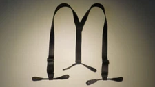 Men's Suspenders 1-1/2" Wide Y Style in Leather with Leather Ears, USA Made