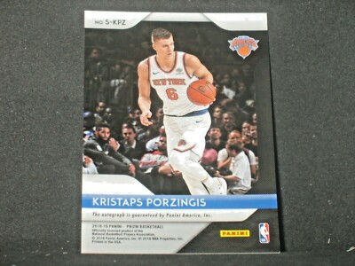 PRISTIN サイン入り 写真 ポストカード プリスティン Kristaps Porzingis 2018-19 Panini Prizm Signatures Autograph New