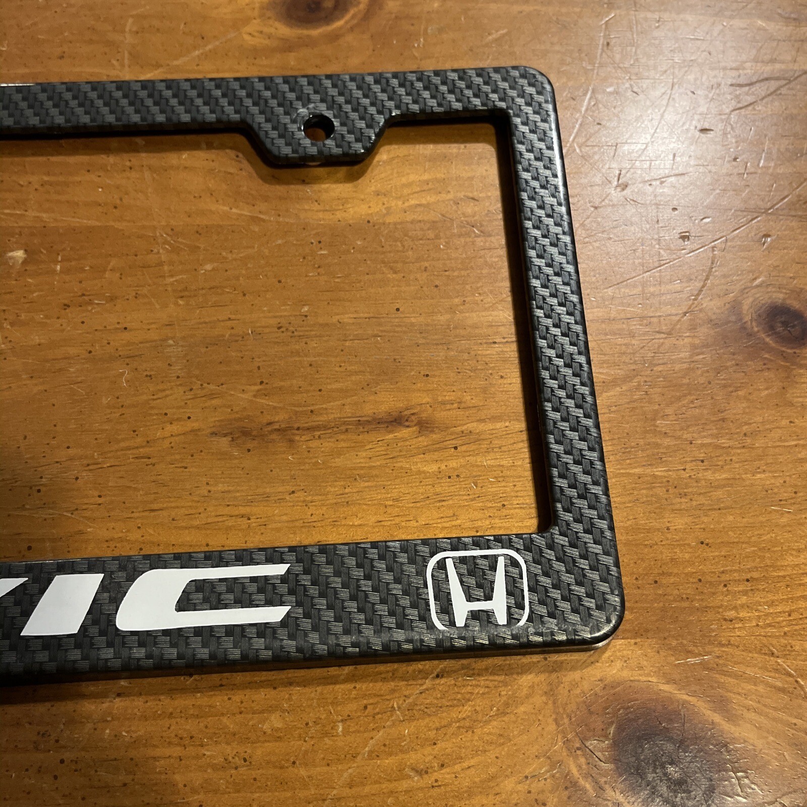 Honda Civic License Plate Frame Car Black Carbon Fiber eBay