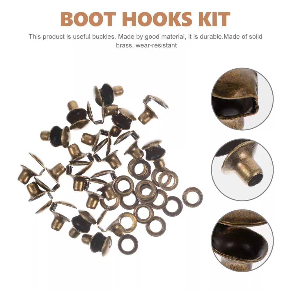 20 Pcs boot eyelet repair kit Replacement Boot Lace Hooks Shoe Eyelets  Shoelace