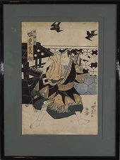 Utagawa Kunisada (Japanese,1786-1865) Original Woodblock Print Edo Period 1829