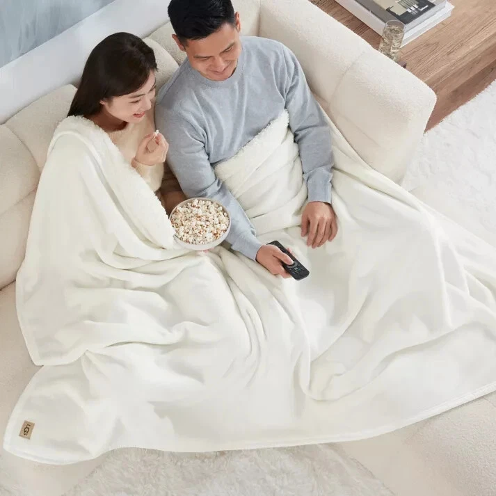ugg avery throw blanket for two in grey plaid