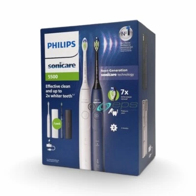 Philips NEXT GENERATION SONICARE HX7119/01 Schallzahnbürste Doppelpack weiß blau