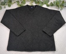 VTG Gap Men's Gray V-Neck 100 Lambswool Chunky Knit Sweater Size 2XL Hong Kong