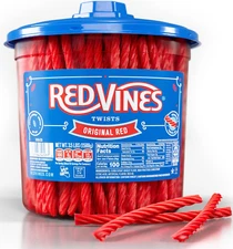 Licorice Candy Original Red Flavor Soft Chewy Candy Twists, Red Licorice 3.5 Lb