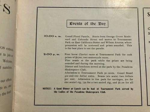 1905 Tournament of Roses Souvenir & Official Program Pasadena CA Rose Parade - Picture 21 of 22