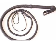 Bullwhip 6 Feet Long, Heavy Duty 12 Plait Nylon Weaving  Real Black Bull Whip