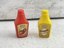 Vintage Little Tikes BBQ Accessories Ketchup Mustard Hamburger Grilling Set