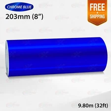 CHROME BLUE 8" 203mm PIN STRIPE Car Model Streamline TAPE Decal Vinyl Sticker