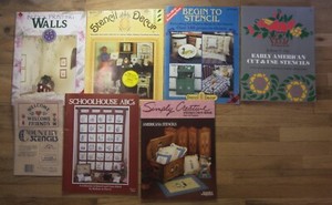 LOT Stencils & Instruction Schoolhouse ABC Americana Cottage Charm Block Print