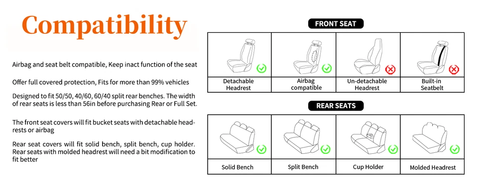 Leather Car Seat Covers Anti-Slip for SUV Pick-up Truck Sedan Universal Interior - Imagem 3 de 4