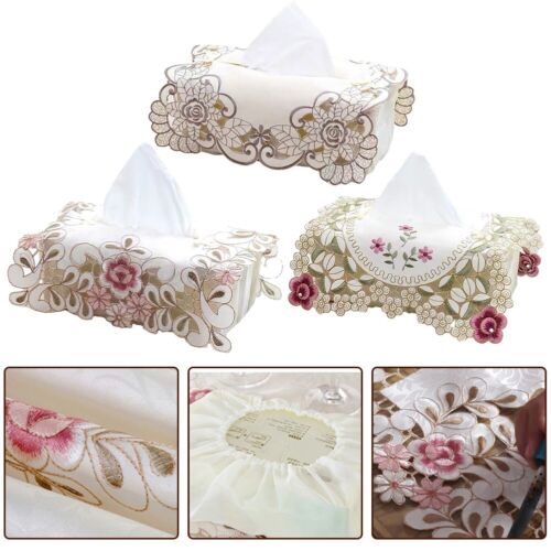 Exquisite Vintage Lace Fabric Tissue Box Cover Embroidered Tissue Box Cover - Picture 1 of 30