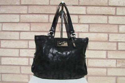 Cole Haan Capetown Devin Black Leather Leopard Print Lg Tote  display picture 2