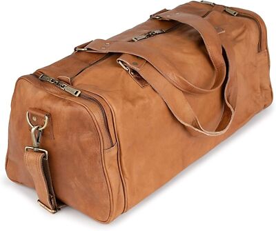 A Vintage Duffel Overnight Large Travel Luggage 25'' Men's Genuine Leather