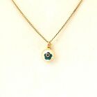 Flower 14K Solid Gold Evil Eye Pendant 0.75 Gr