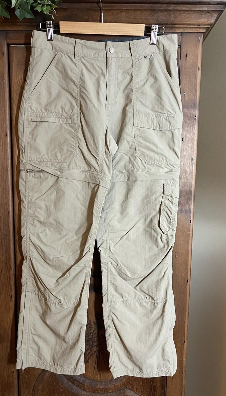 eastern mountain sports Women’s 8R beige nylon hiking pants zip off to shorts eBay