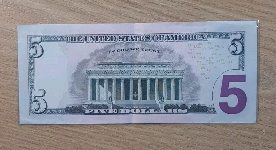 Abraham Lincoln 5 Dollar Bill Lue 2021 ABRAHAM LINCOLN FIVE DOLLAR