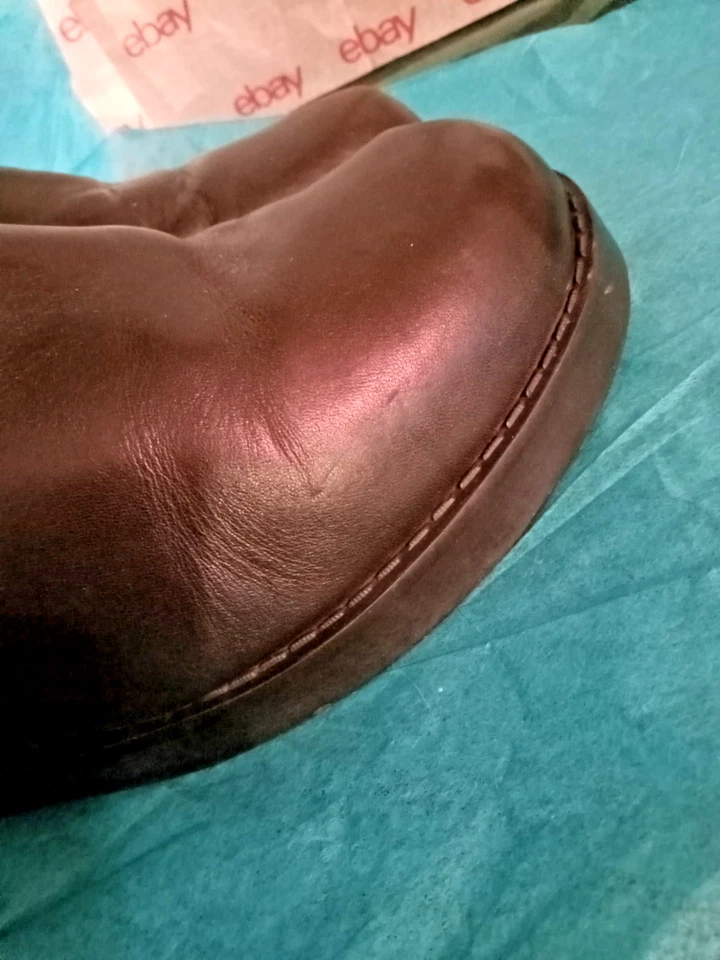 Womens Sz 11 Harley Davidson Black Leather Zip 10" Motorcycle Boots With Emblems — 第 3/4 张图片