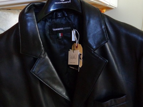 Gents high class New Zealand Lamb skin coat Black 3XL clearance Sale - Picture 2 of 4