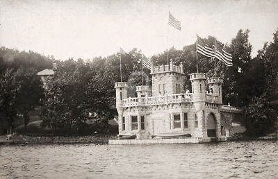 Maxim Pier from Water Lake Hopatcong NJ (1906) RPPC Photo Postcard COPY