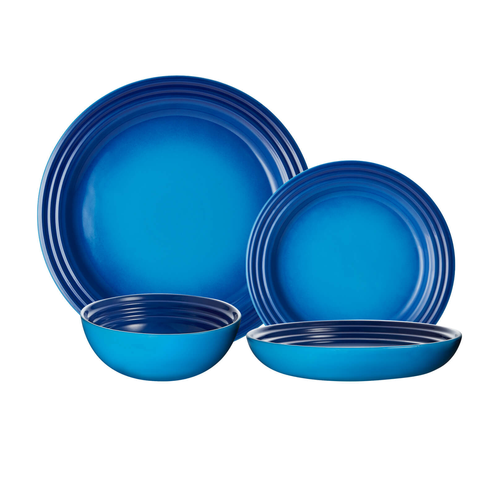 4-piece Classic Dinnerware Set (including Cereal Bowls) Blue