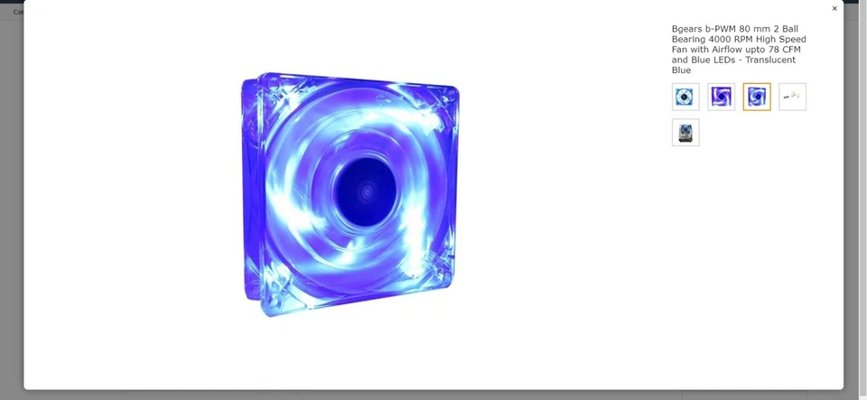 Bgears b-PWM 80mm 2 Ball Bearing 4000 RPM High Speed LED Fan with Airflow to 78C - Image 4 of 4