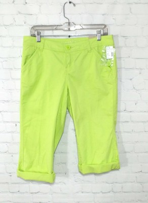 Maurices Capri Pants Women's Size 7/8 Lime Green Lightweight Cotton  NWT