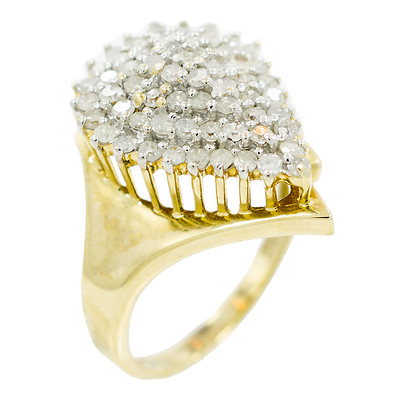 10K Yellow Gold Diamond Ring Grams Ring Size