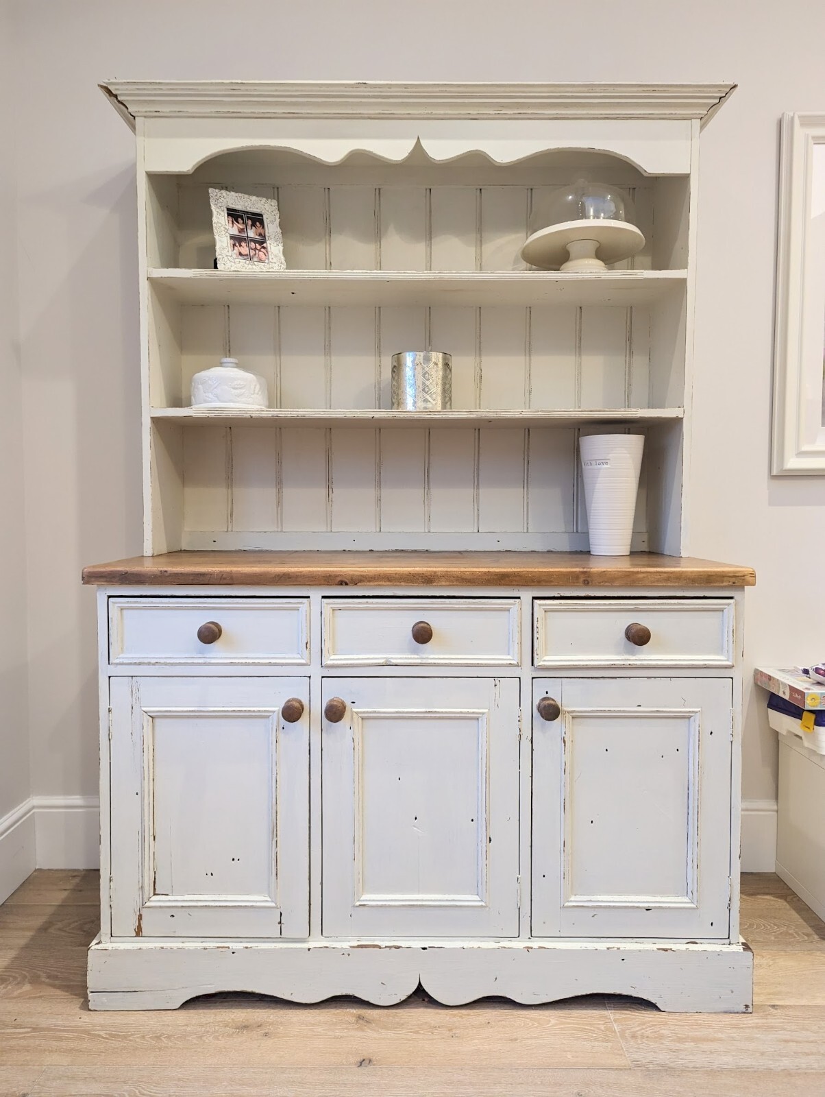 Large Solid Antique Pine Welsh Dresser/Sideboard Farrow & Ball Shabby