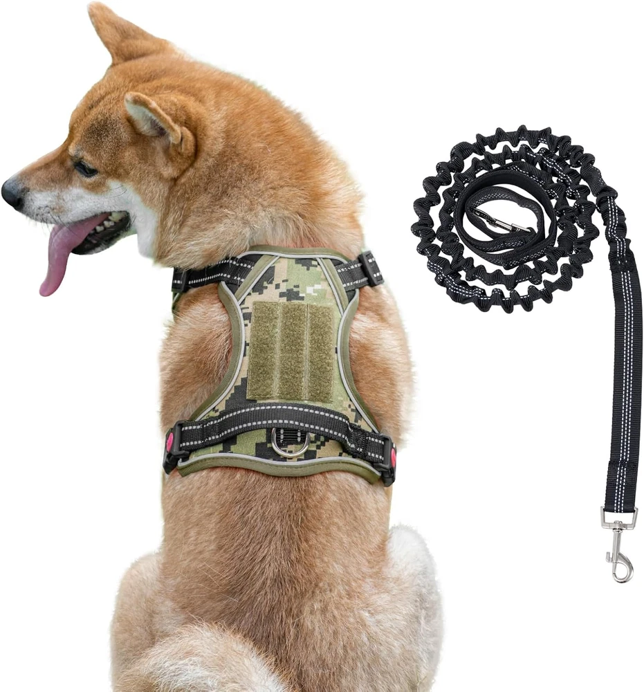 Dog Harness and Leash Set,No Pull Dog Harness,Adjustable Soft Padded Pet Vest wi