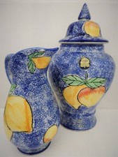 Country Crafts handbemalte feines Porzellan blaue Kanne & Urne/Bonboniere Vase, schnell P